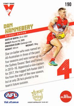 2017 Select Certified #190 Dan Hannebery Back